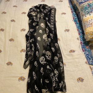 Alexander McQueen Authentic Black Skull Scarf